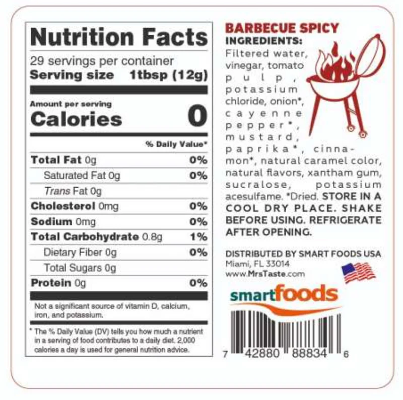 Nutritional Informationof Spicy BBQ Sauce