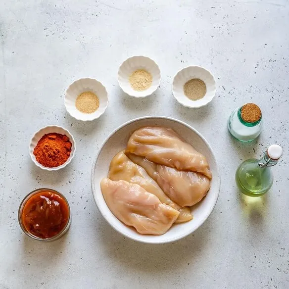 Ingredients for baked BBQ chicken breast