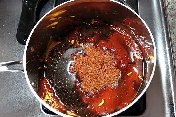 Combining Ingredients BBQ Sauce