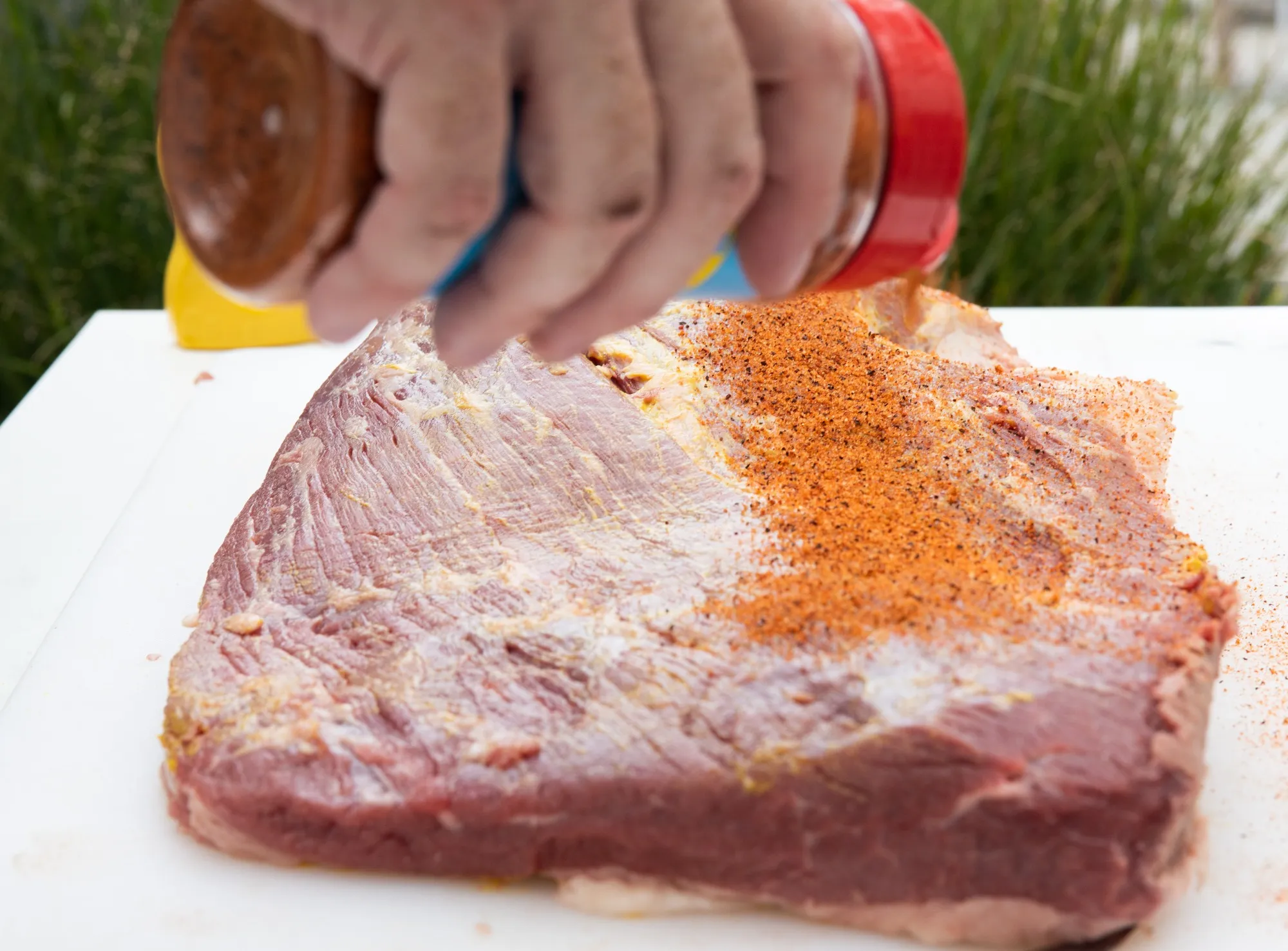 Trim the Brisket and apply rub