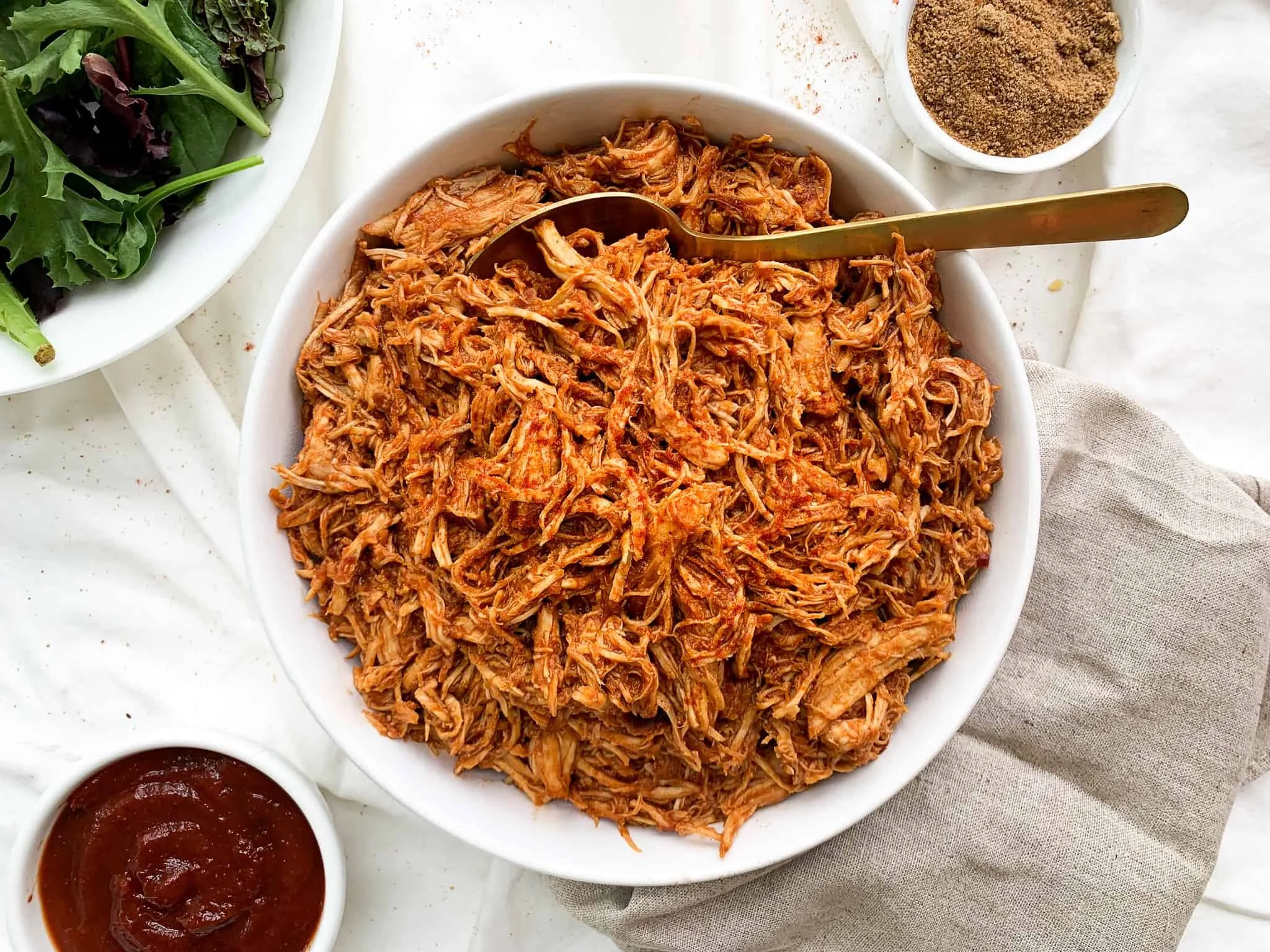 Serving Shredded BBQ Chicken 