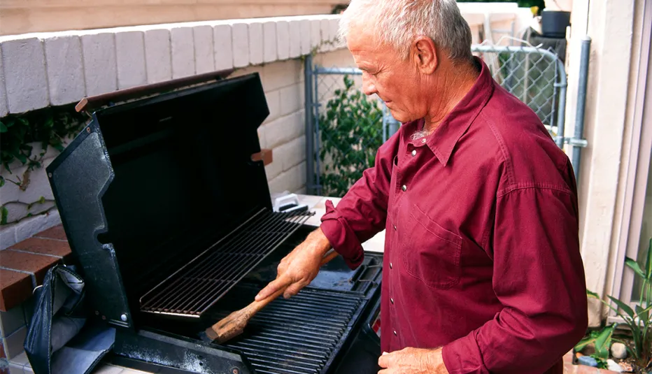 Pre-Cleaning the Grill