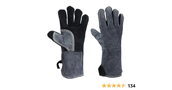 Cowhide Leather BBQ Gloves