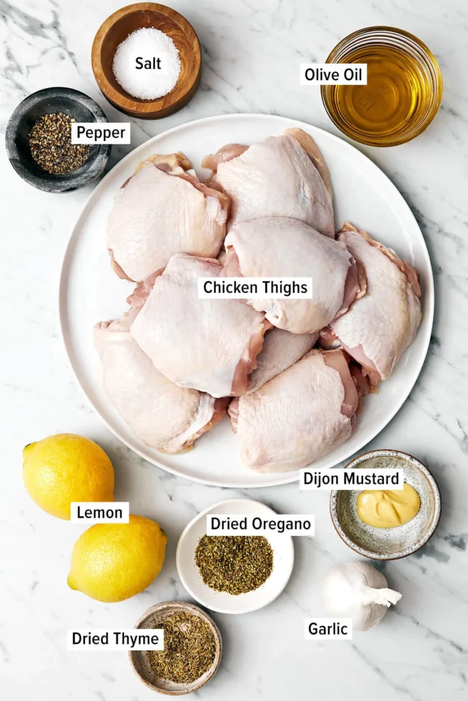 Ingredients for BBQ Lemon Pepper Chicken Thighs
