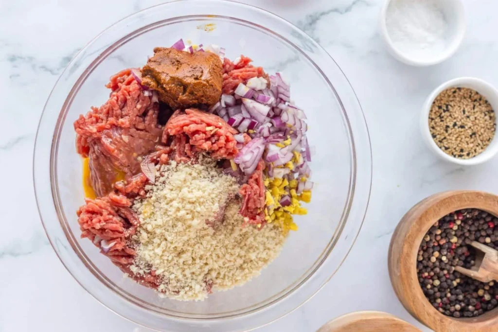 Mixing Ingredients for BBQ Meatballs