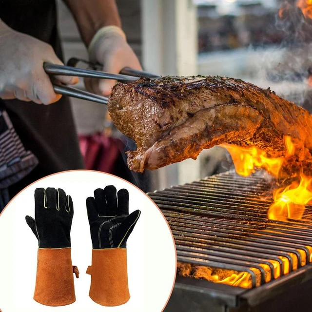 Steven Raichlen Best of Barbecue Extra Long Suede Grill Gloves