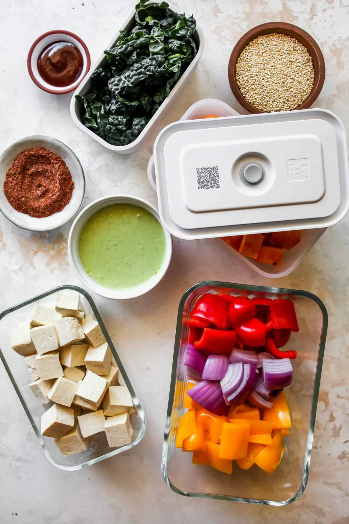 Ingredients for BBQ Tofu and Grilled Vegetables