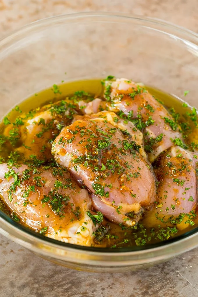 Preparing the Marinade Chicken Thighs