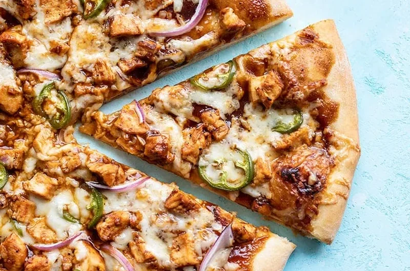 BBQ Chicken Pizza with Red Onions