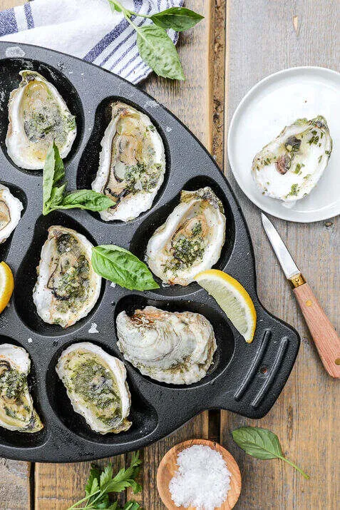 BBQ Grilled Oysters with Garlic Butter Recipe