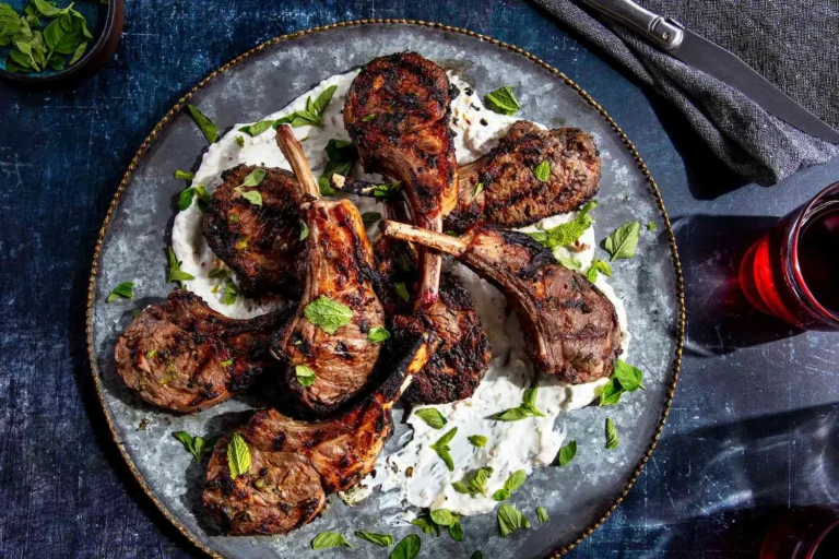 BBQ Lamb Chops with Mint Yogurt Sauce