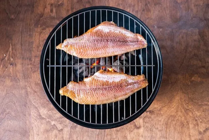 Grilling the catfish