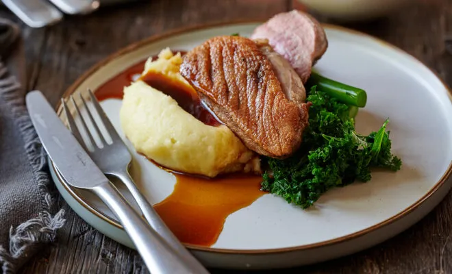 BBQ Smoked Duck Breast with Plum Sauce